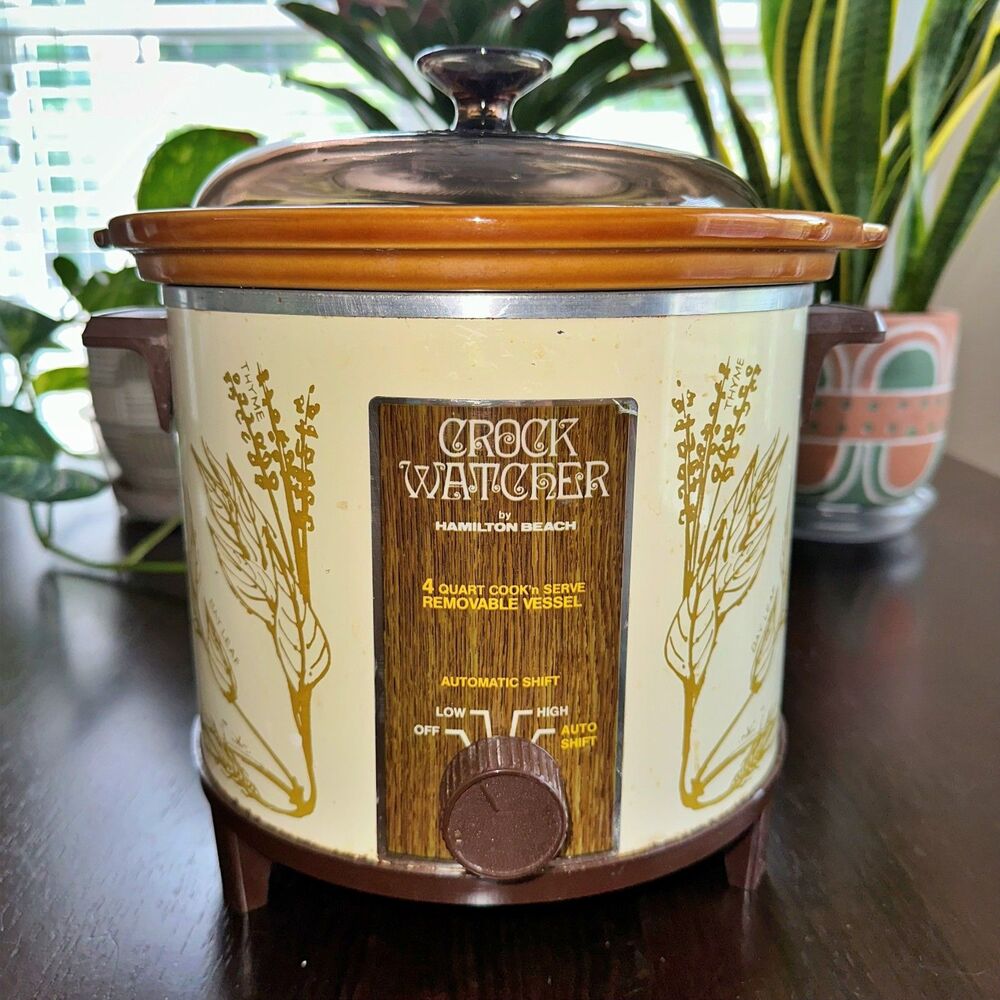 Vintage Crock Watcher by Hamilton Beach 4 Quart Cook'n Serve Removable Vessel